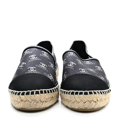 Chanel Mesh Grosgrain CC Espadrilles 38 Black White 2 of 14