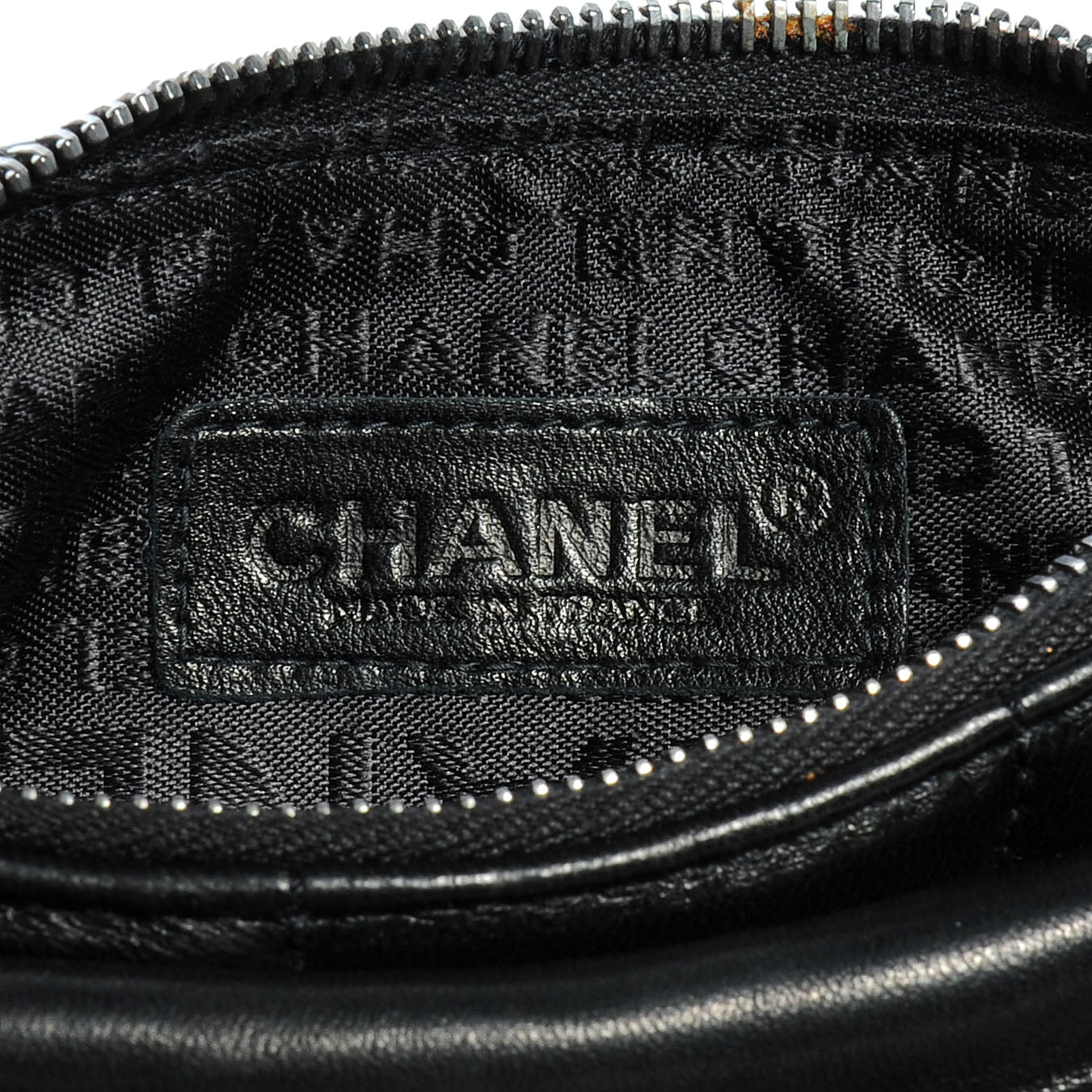 Chanel Lambskin Square Quilted Chain Fringe Pochette Black 7 of 8