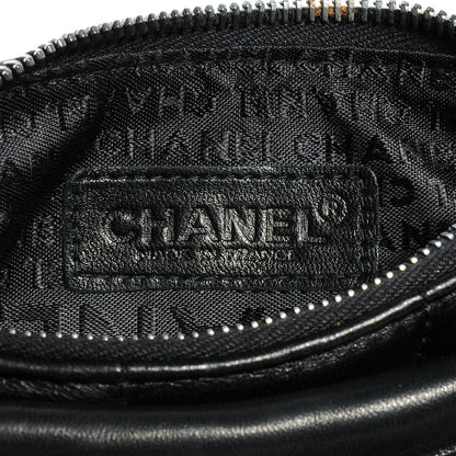 Chanel Lambskin Square Quilted Chain Fringe Pochette Black 7 of 8