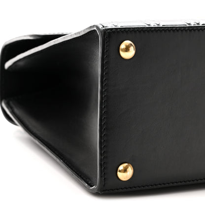 Gucci Guccissima Signature Small Padlock Top Handle Bag Black Black 9 of 10