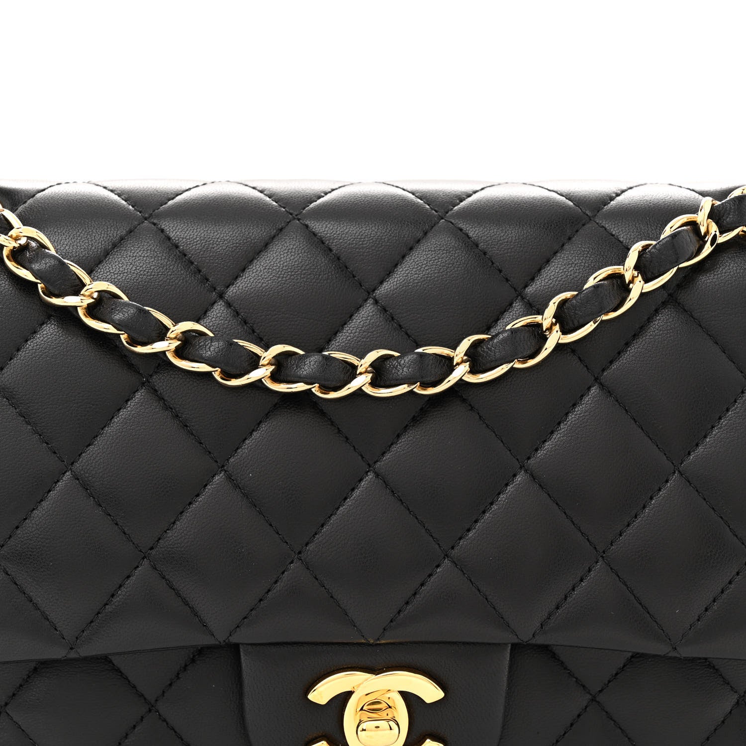 Chanel Lambskin Quilted Medium Double Flap Black 8 of 13