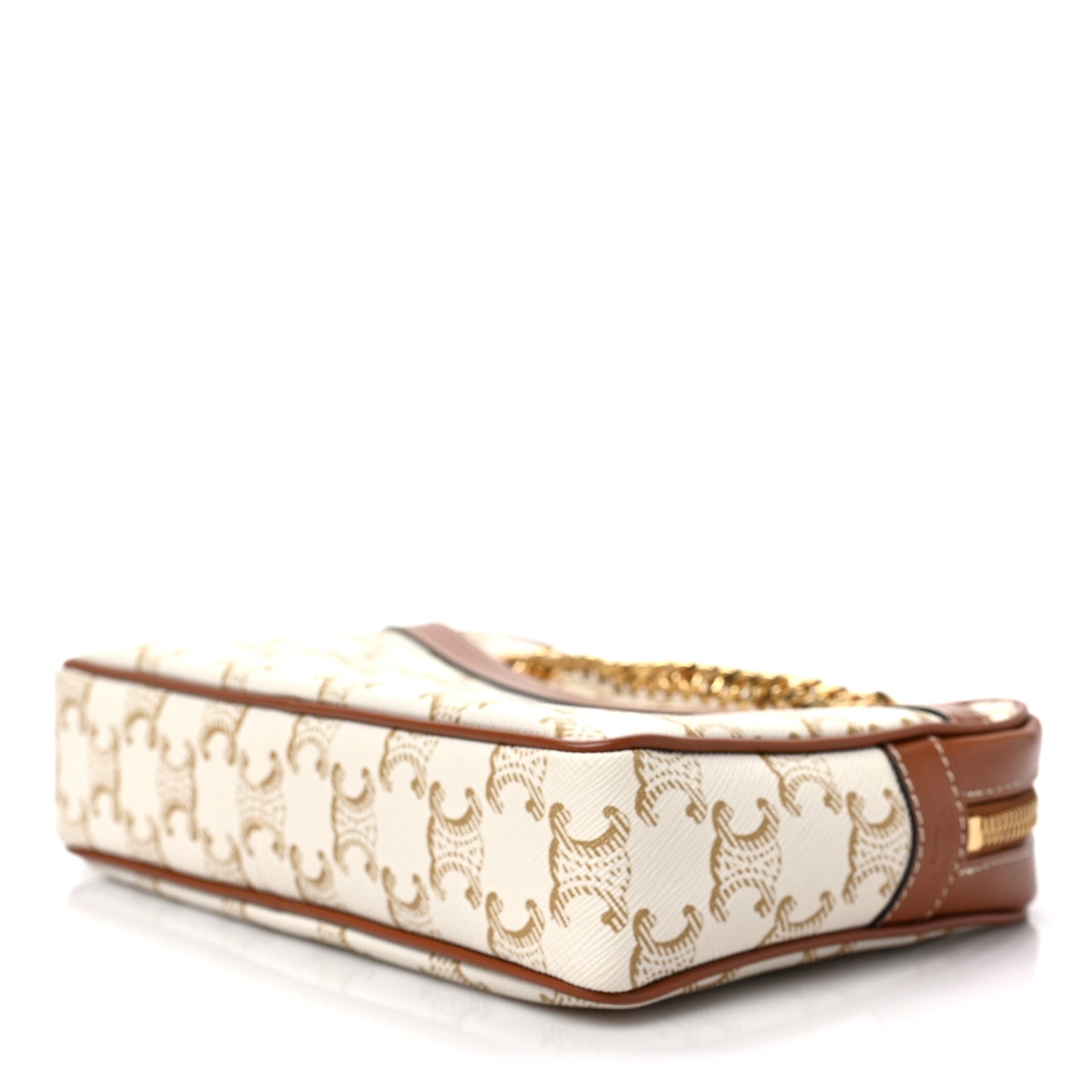 Celine Calfskin Triomphe Canvas Small Patapans White 7 of 8