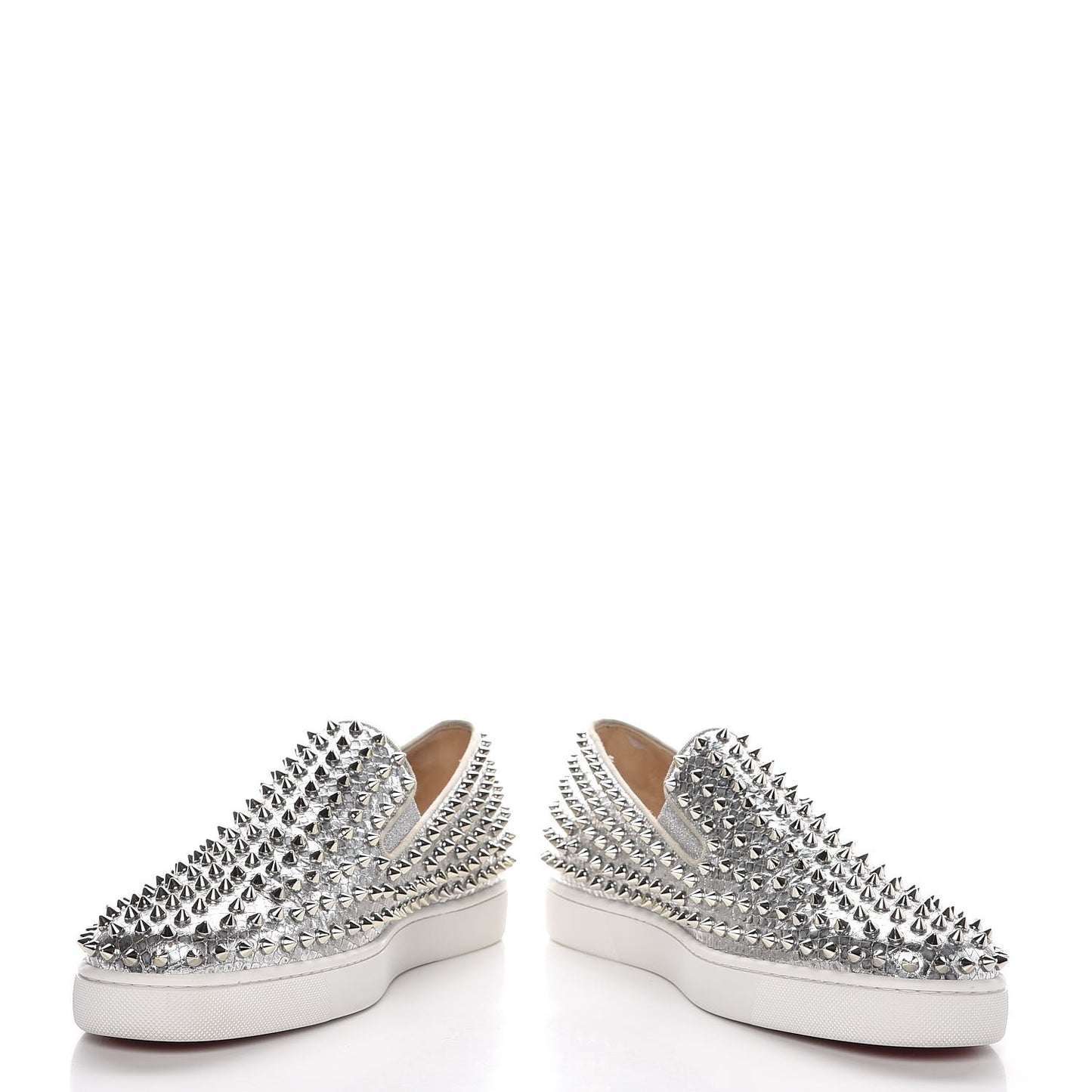 Mens Python Spikes Roller Boat Flat 45 Antique Silver