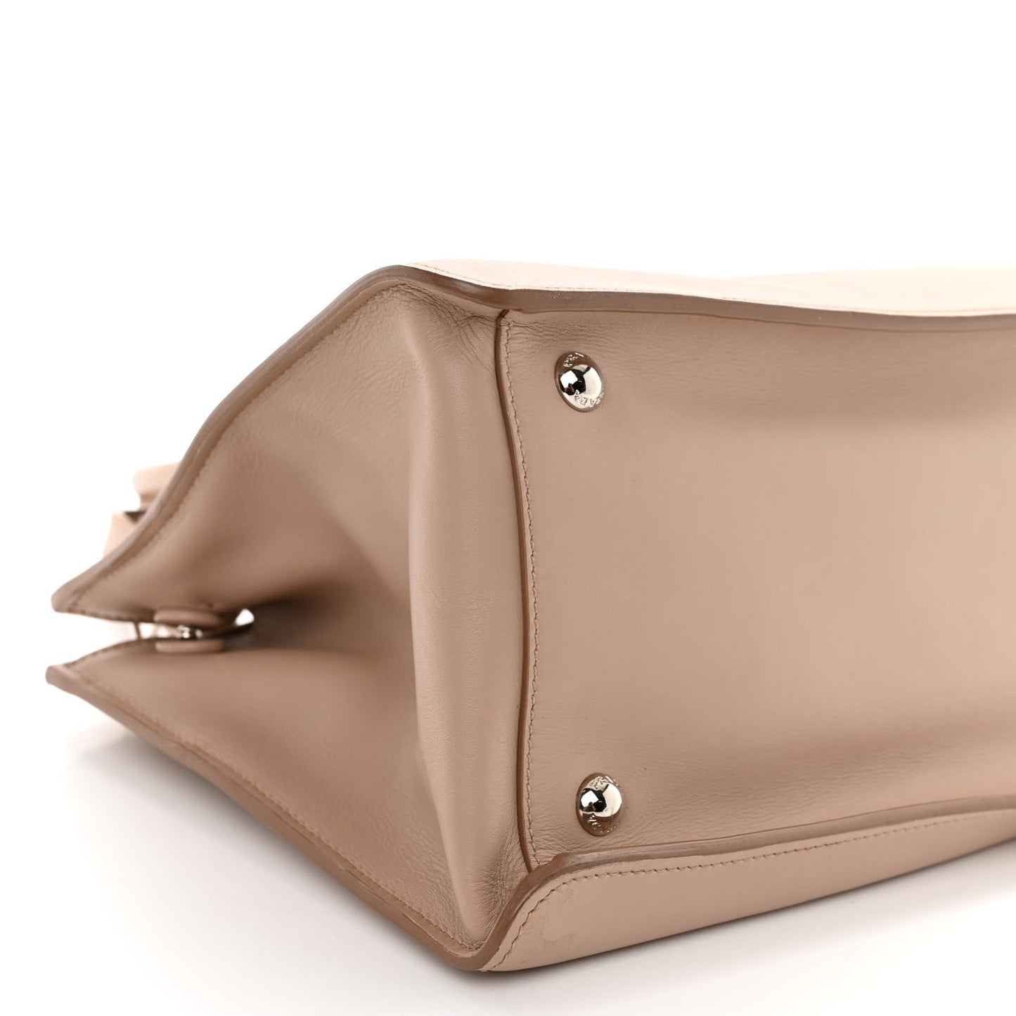 City Calf Small Hand Stitched Galleria Double Zip Tote Cannella