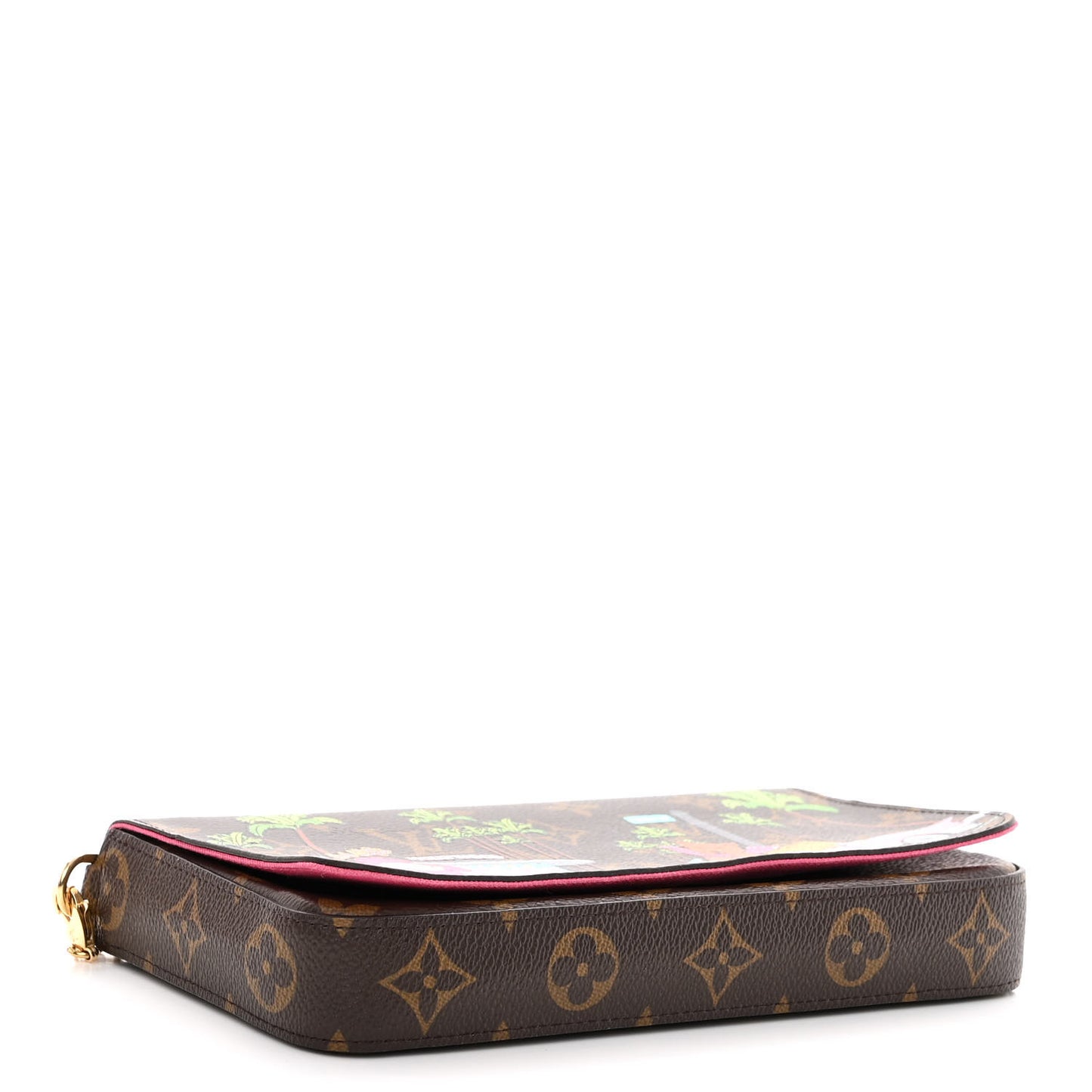 Monogram 2021 Christmas Animation Hollywood Pochette Felicie Chain Wallet Fuchsia