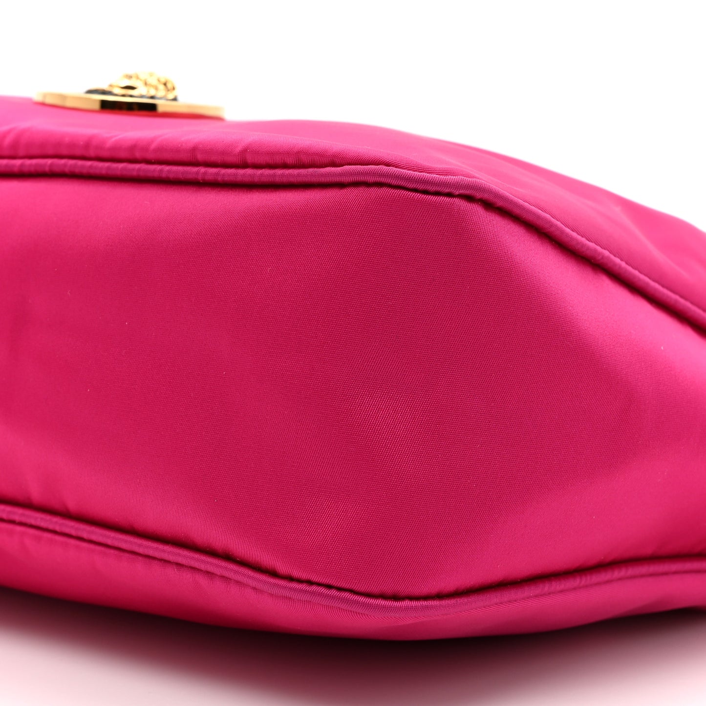 Nylon Tribute Chain Crossbody Shoulder Bag Dark Pink Black