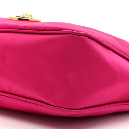 Versace Nylon Tribute Chain Crossbody Shoulder Bag Dark Pink Black 7 of 8