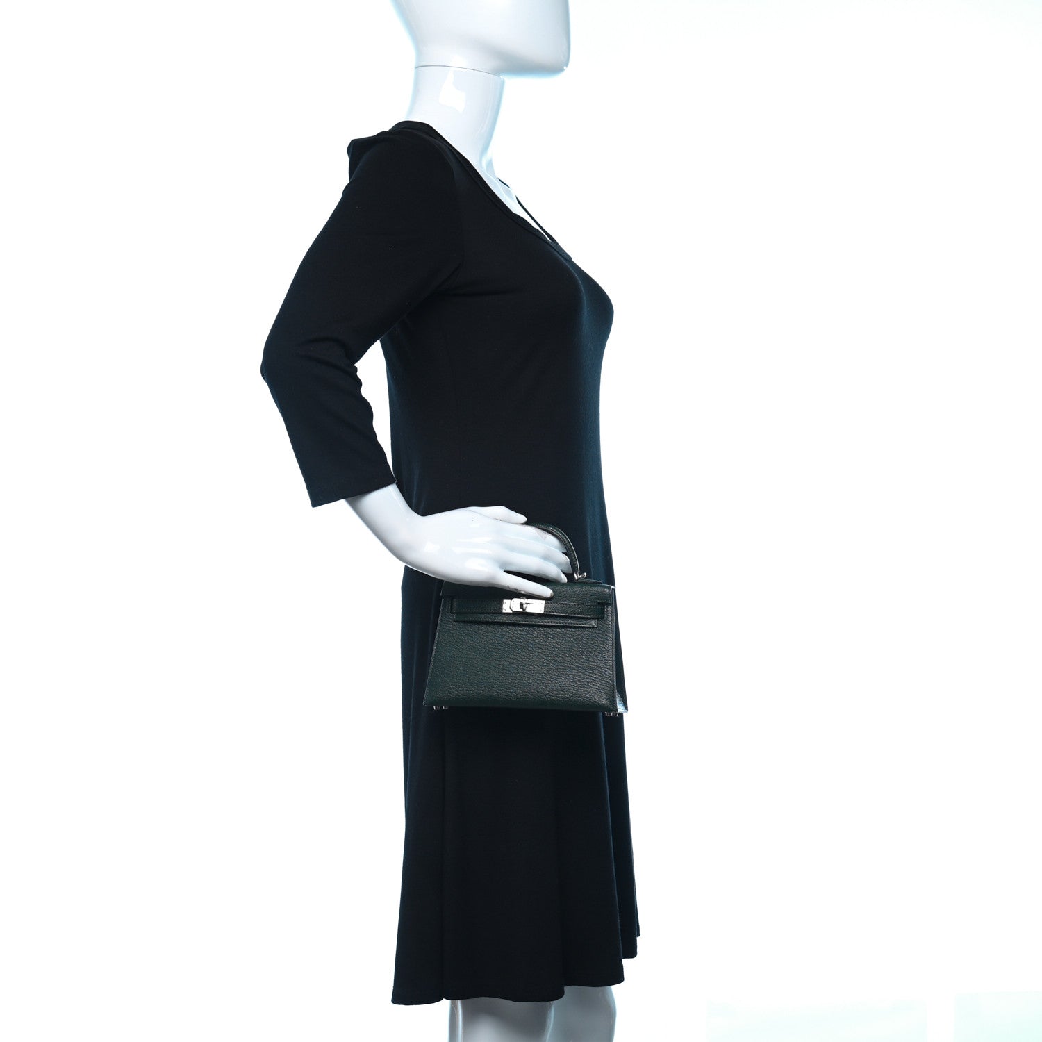 Hermes Chevre Mysore Verso Mini Kelly Sellier 20 Vert Titien Bleu Atoll 2 of 9