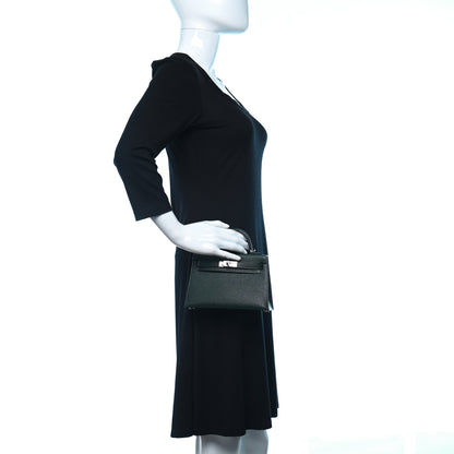 Hermes Chevre Mysore Verso Mini Kelly Sellier 20 Vert Titien Bleu Atoll 2 of 9