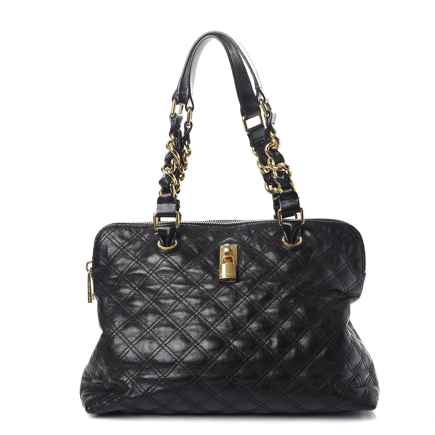 Goatskin Quilted Fifth Avenue Tote Black