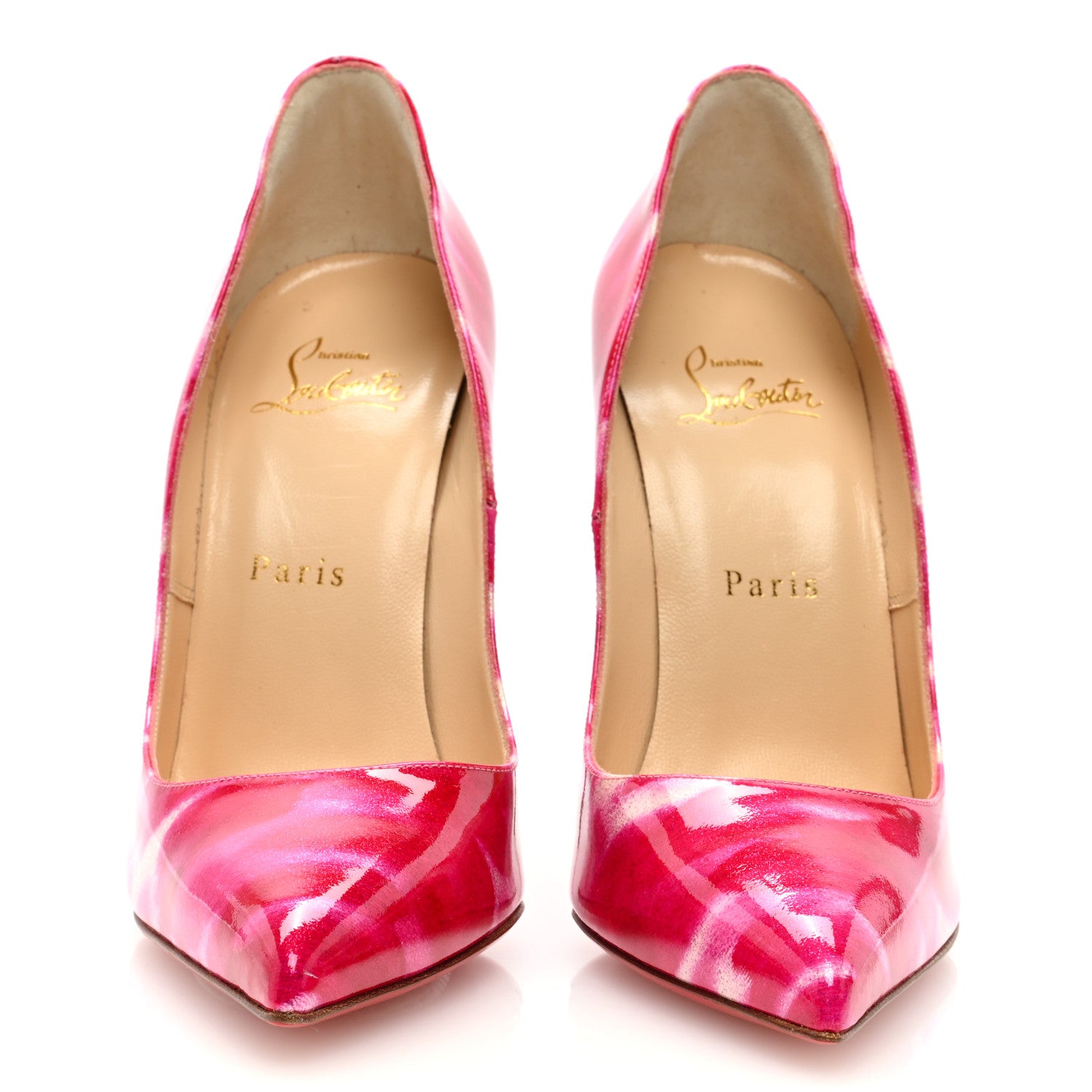 Christian Louboutin Patent Glittart Pigalle Follies 120 Pumps 37.5 Shocking Pink 3 of 7