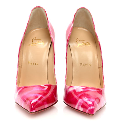 Christian Louboutin Patent Glittart Pigalle Follies 120 Pumps 37.5 Shocking Pink 3 of 7