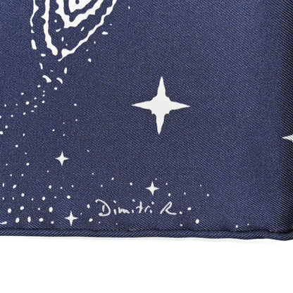 Hermes Silk Clair De Lune Double Face Scarf 90 Marine White Beige 3 of 5
