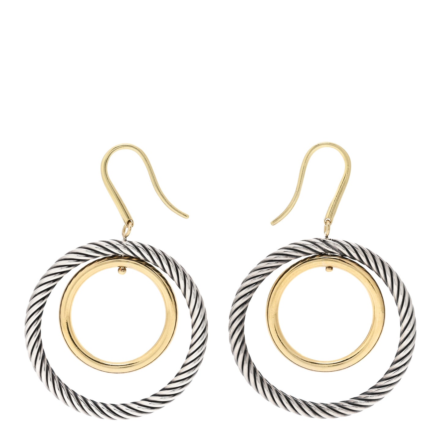18K Yellow Gold Sterling Silver Mobile Earrings