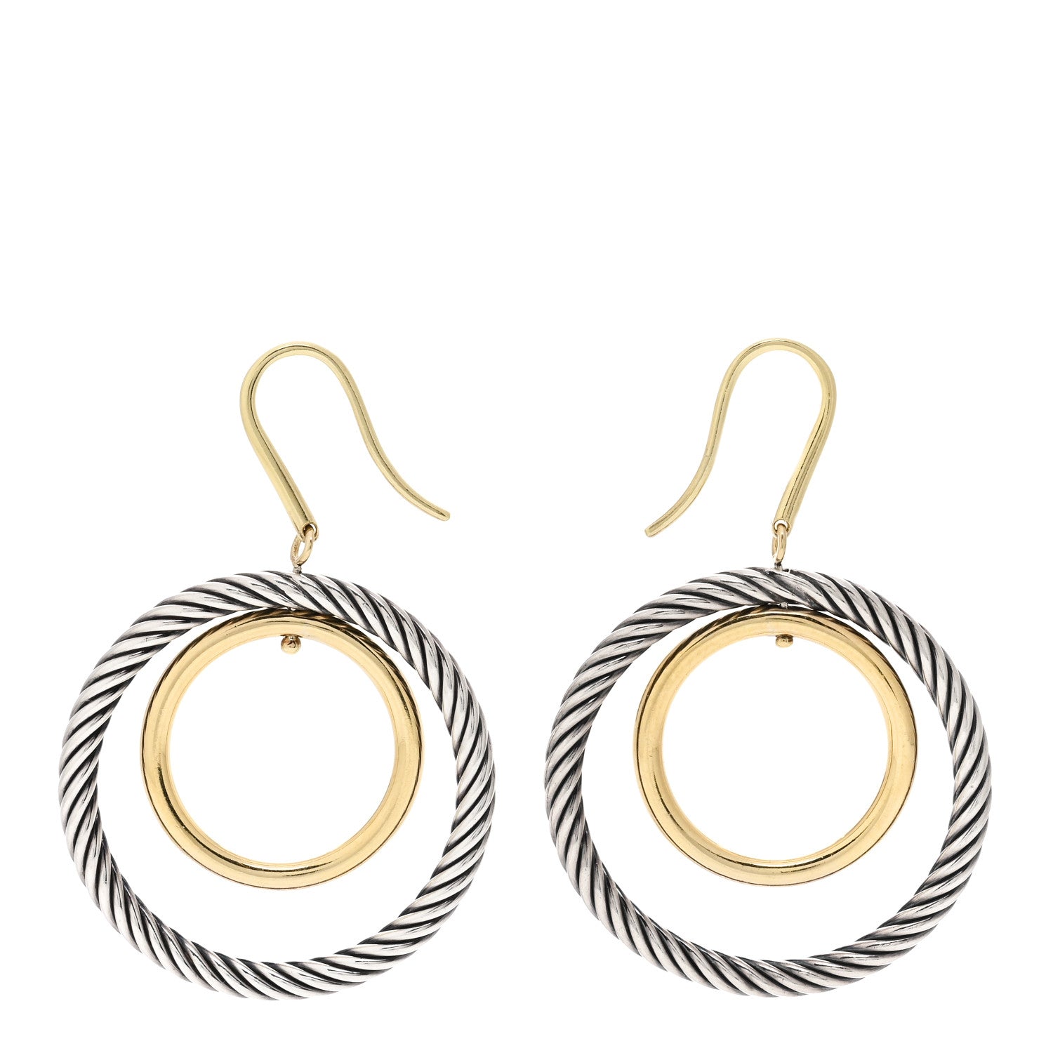 David Yurman 18K Yellow Gold Sterling Silver Mobile Earrings 3 of 5