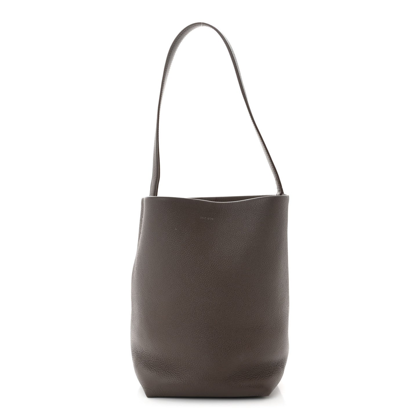 Grained Calfskin Medium N/S Park Tote Dark Taupe