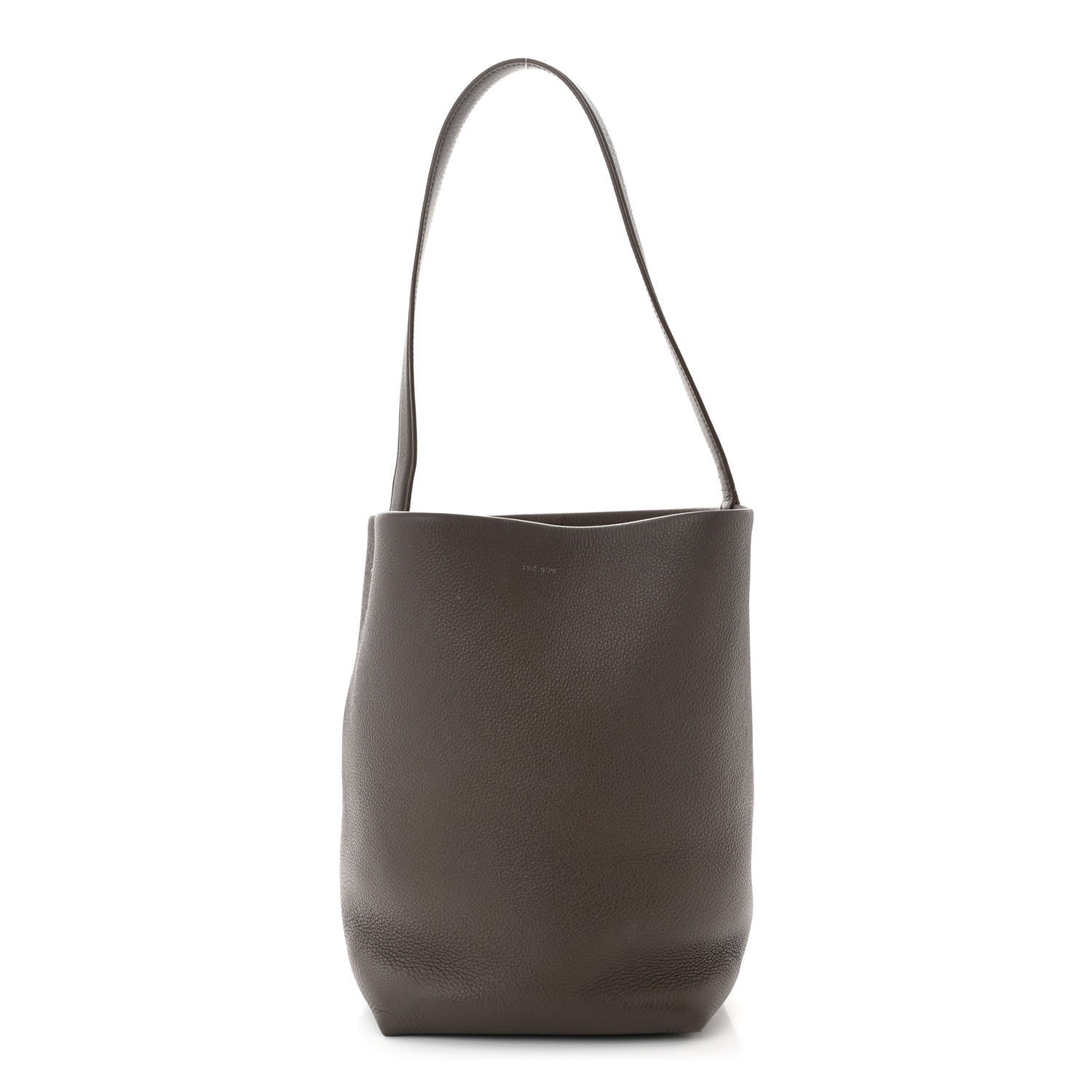 The Row Grained Calfskin Medium N/S Park Tote Dark Taupe 1 of 9