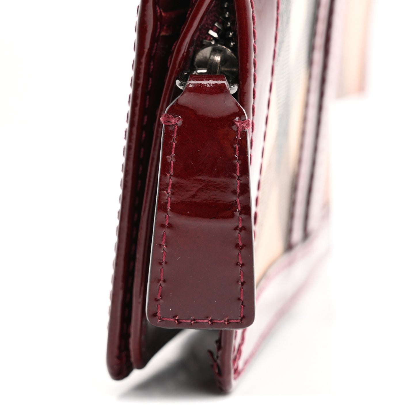 Supernova Check Constance Continental Wallet Dark Red