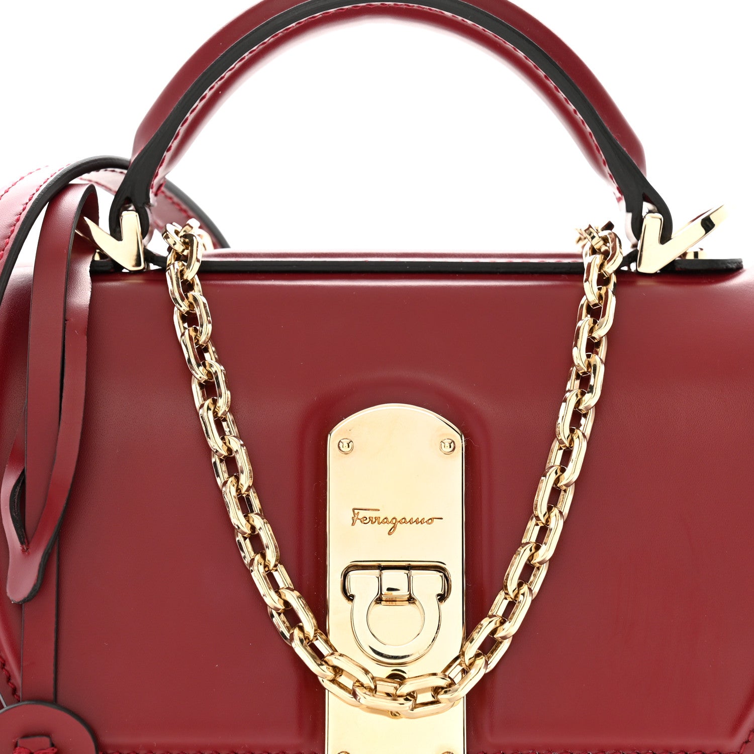 Salvatore Ferragamo Smooth Calfskin Small Boxyz Red 7 of 13