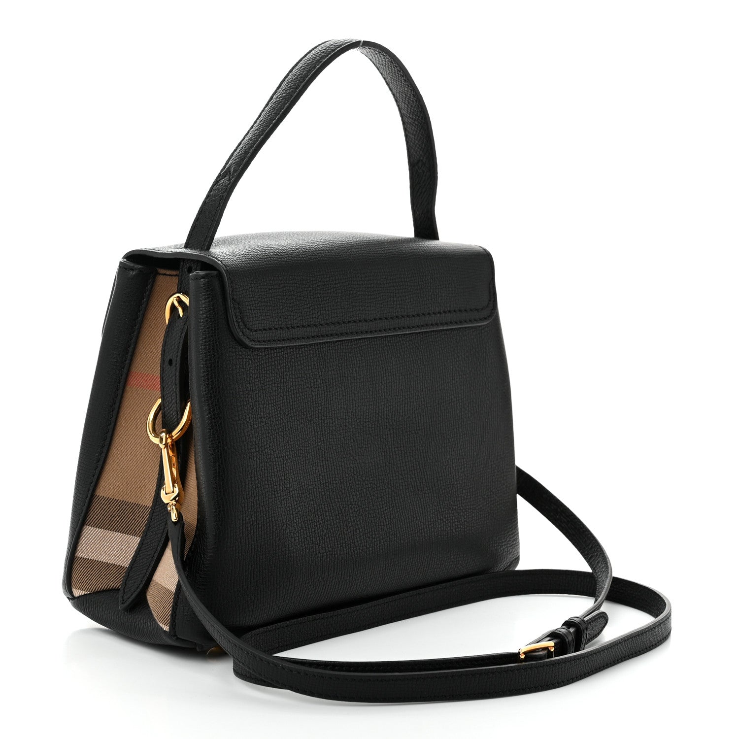Burberry Derby Calfskin House Check Small Camberley Black 3 of 9
