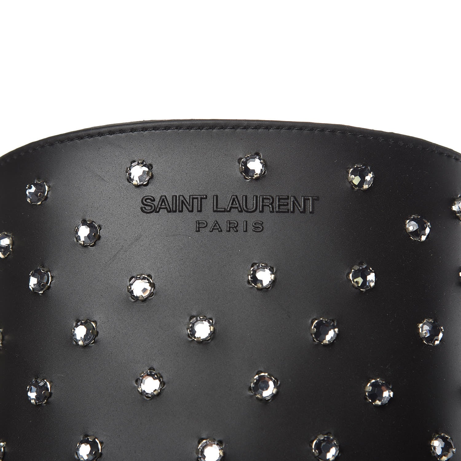 Saint Laurent Rubber Crystal Rain Boots 36 Black 7 of 8