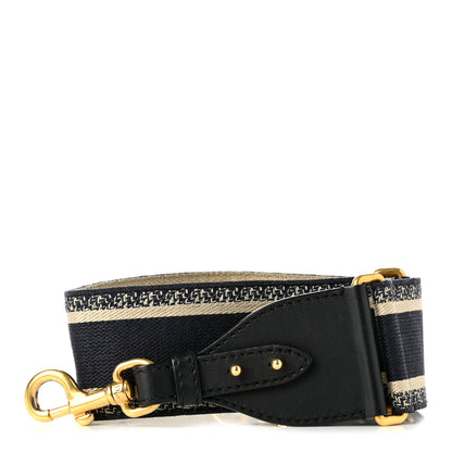 Christian Dior Canvas Embroidered Shoulder Strap Blue 1 of 4