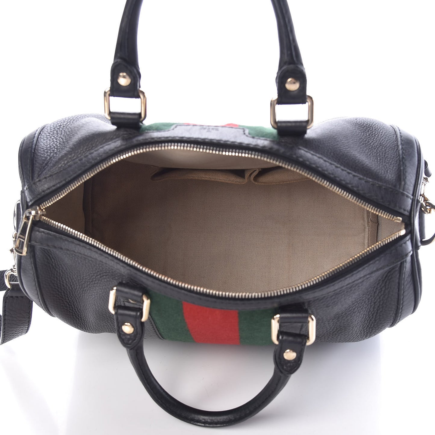 Calfskin Vintage Web Medium Boston Black