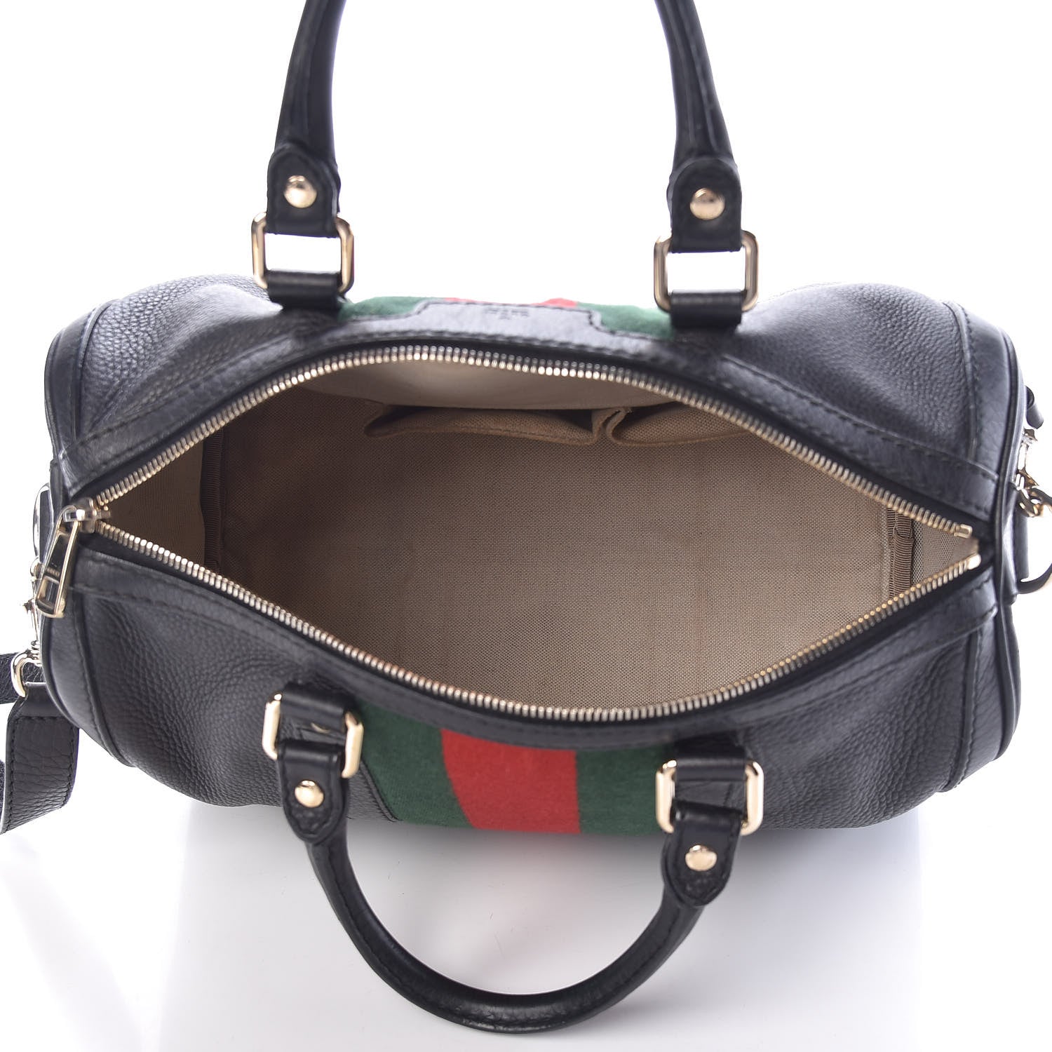 Gucci Calfskin Vintage Web Medium Boston Black 5 of 19