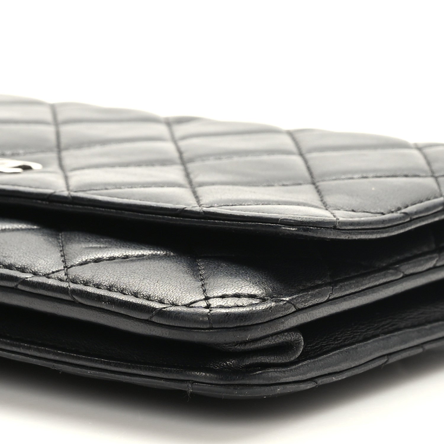 Chanel Lambskin Quilted Wallet On Chain WOC Black 10 of 10