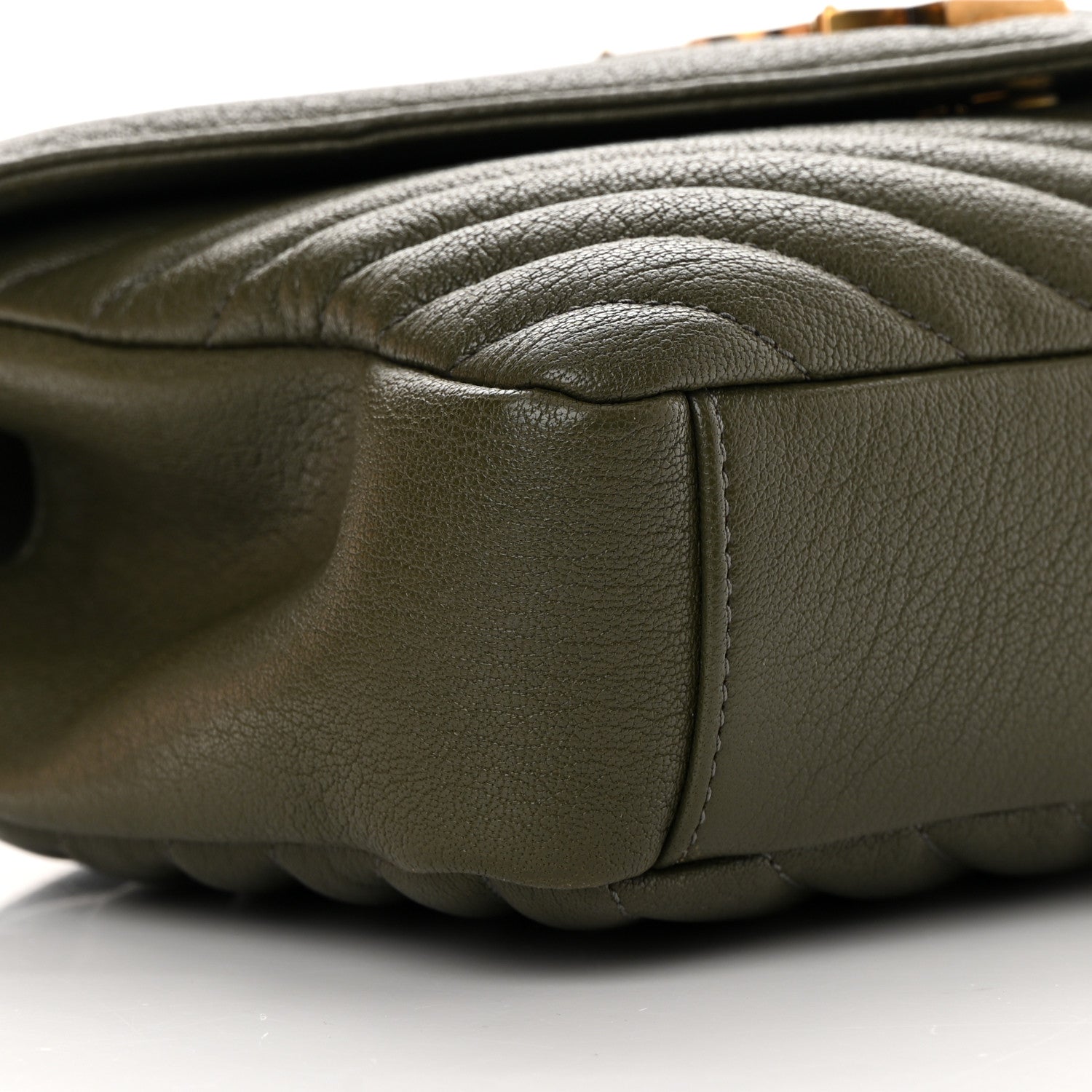 Saint Laurent Sheepskin Matelasse Chevron Monogram Medium College Bag Military Olive 9 of 14
