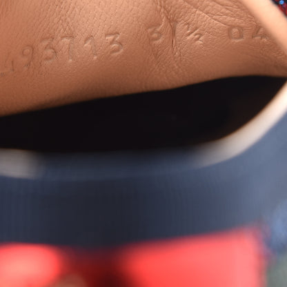 Gucci Lurex Calfskin Web GG Monogram Womens Falacer Sneakers 37.5 Iridescent Blue Iridescent Red Silver 8 of 10