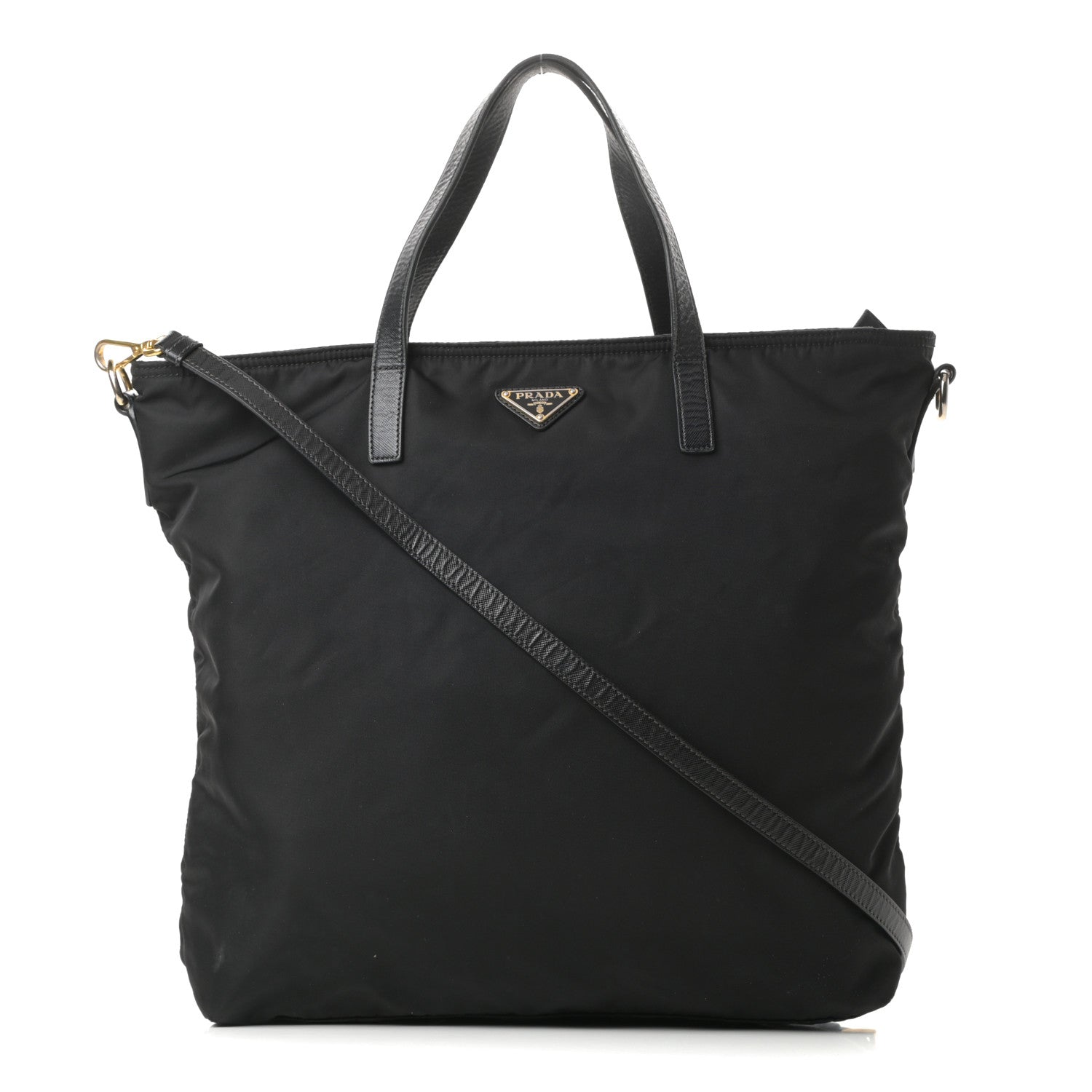 Prada Tessuto Nylon Saffiano Tote Black 1 of 18