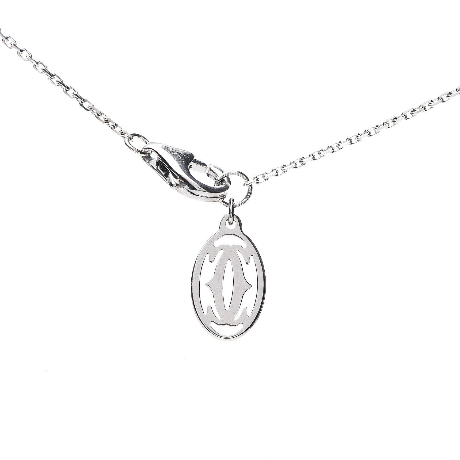 Cartier 18K White Gold Diamond Symbols Cross Pendant Necklace 4 of 5