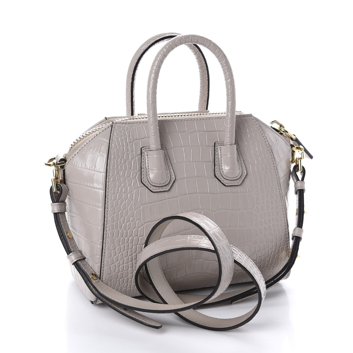 Calfskin Crocodile Embossed Mini Antigona Dune