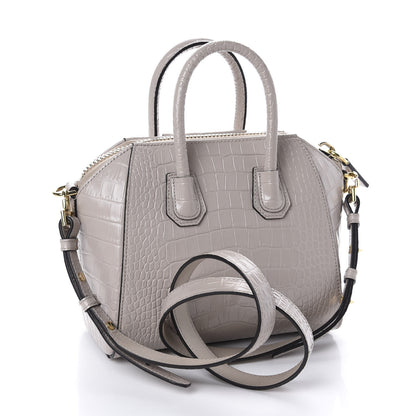 Givenchy Calfskin Crocodile Embossed Mini Antigona Dune 3 of 10
