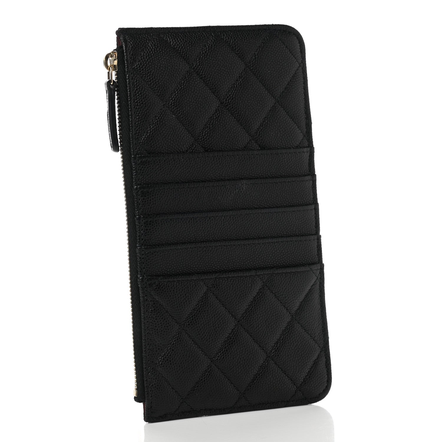 Chanel Caviar Quilted Classic Flat Wallet Pouch Black 3 of 7