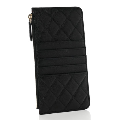 Chanel Caviar Quilted Classic Flat Wallet Pouch Black 3 of 7