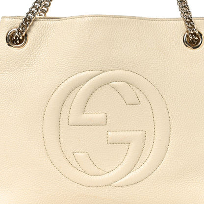Gucci Pebbled Calfskin Medium Soho Chain Shoulder Bag Off White 8 of 10