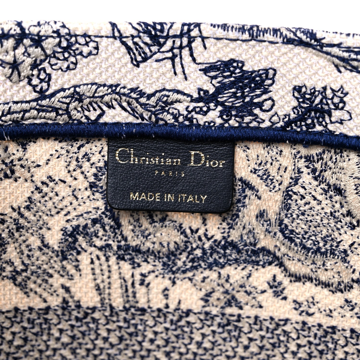 Christian Dior Canvas Embroidered Medium Dioriviera Toile De Jouy Book Tote Blue 5 of 11