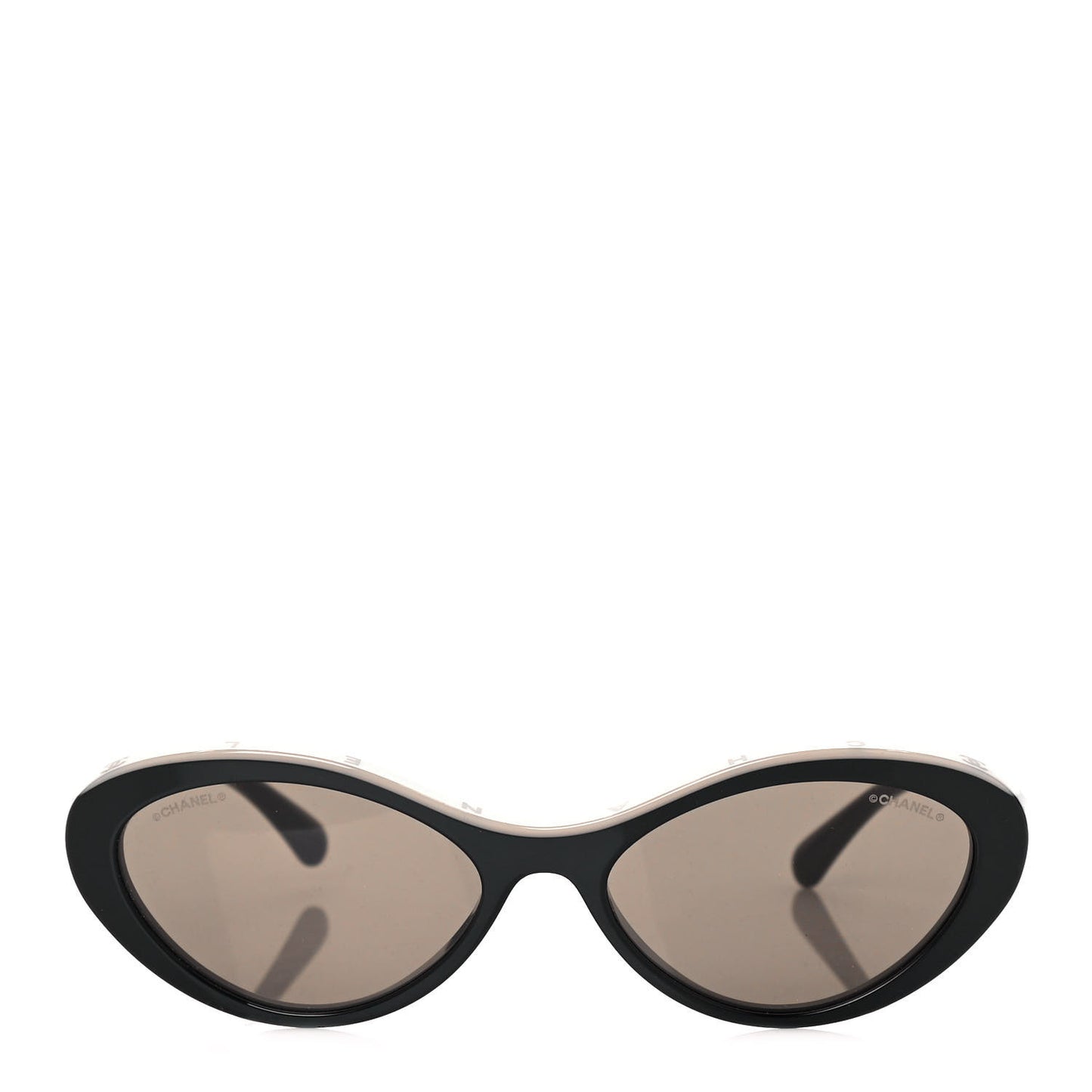 Acetate Oval Sunglasses 5416 Black Beige