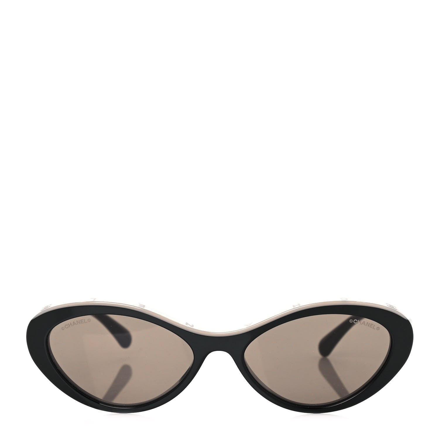 Chanel Acetate Oval Sunglasses 5416 Black Beige 2 of 8