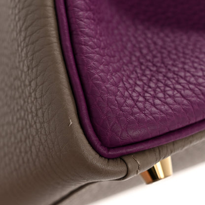 Hermes Togo Horseshoe Kelly Retourne 28 Gris Asphalte Anemone 14 of 15