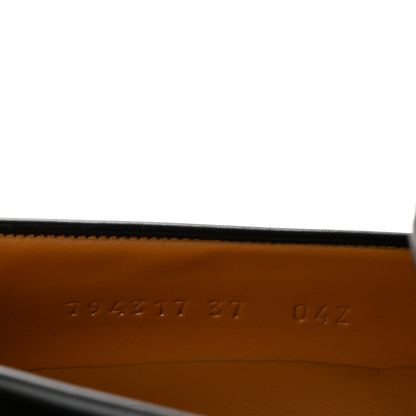Gucci Kama Calfskin Horsebit Womens Wedge Platform Loafers 37 Black 9 of 10