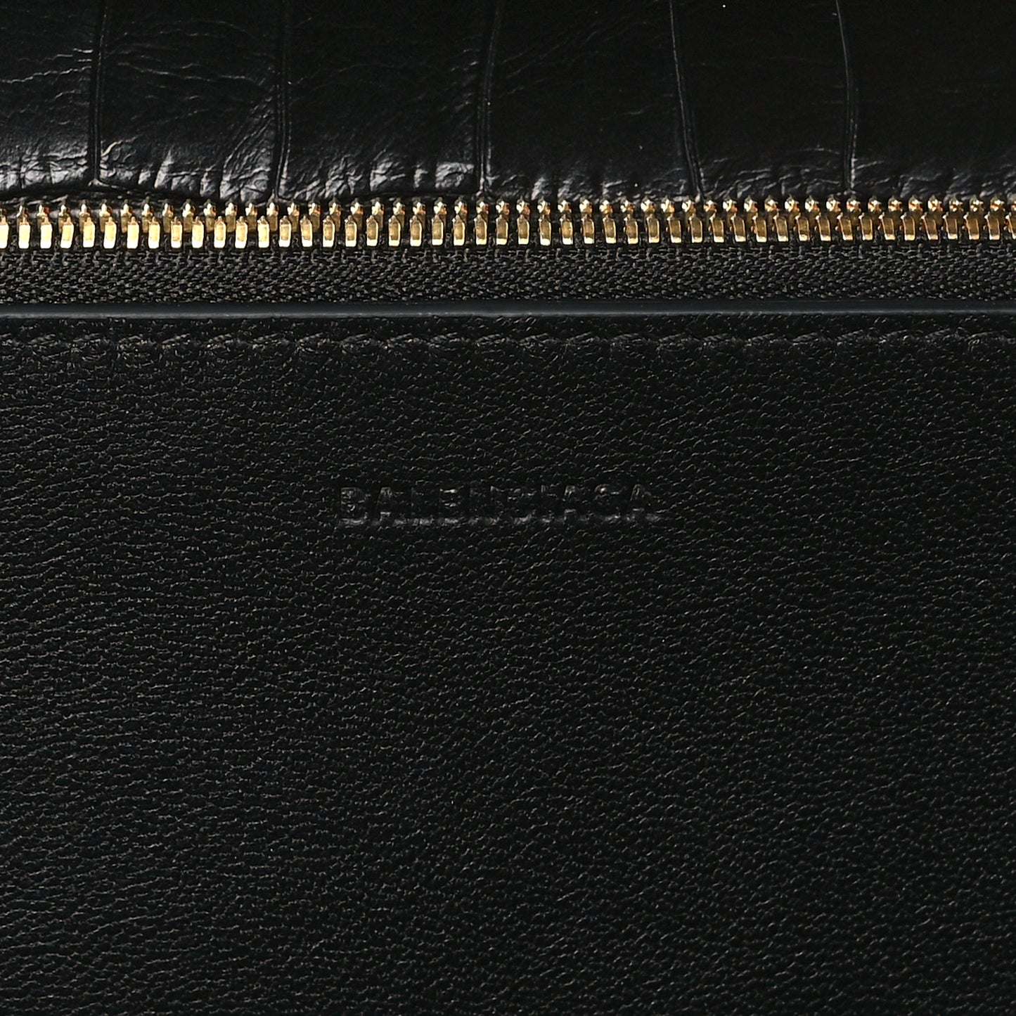 Extra Supple Calfskin Crocodile Embossed Small Gossip Bag Black