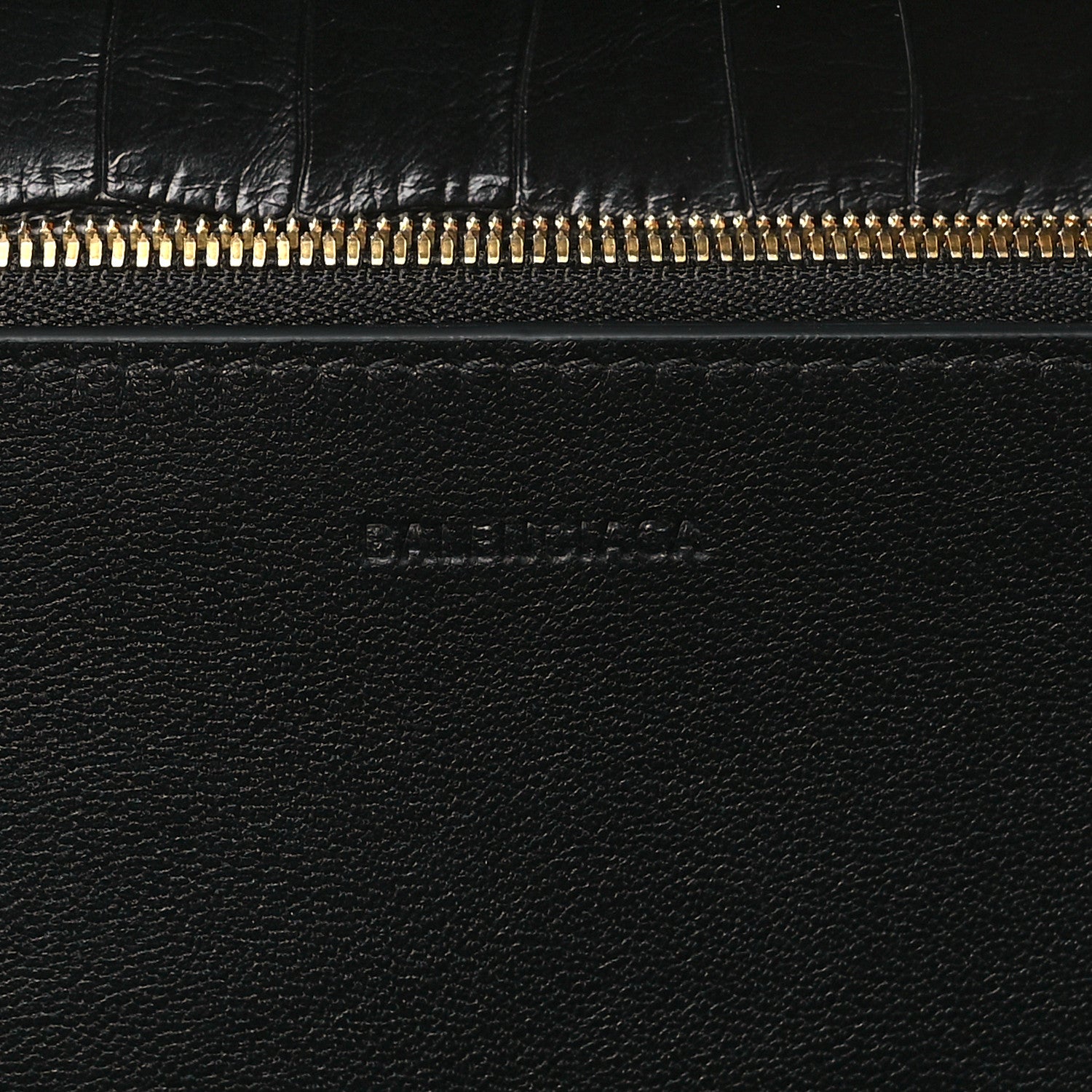 Balenciaga Extra Supple Calfskin Crocodile Embossed Small Gossip Bag Black 6 of 8