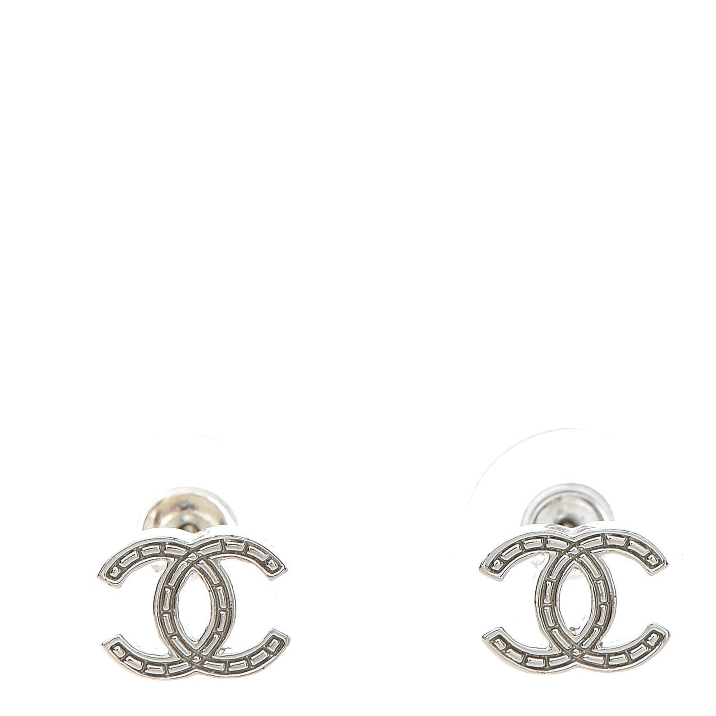 Metal CC Earrings Silver
