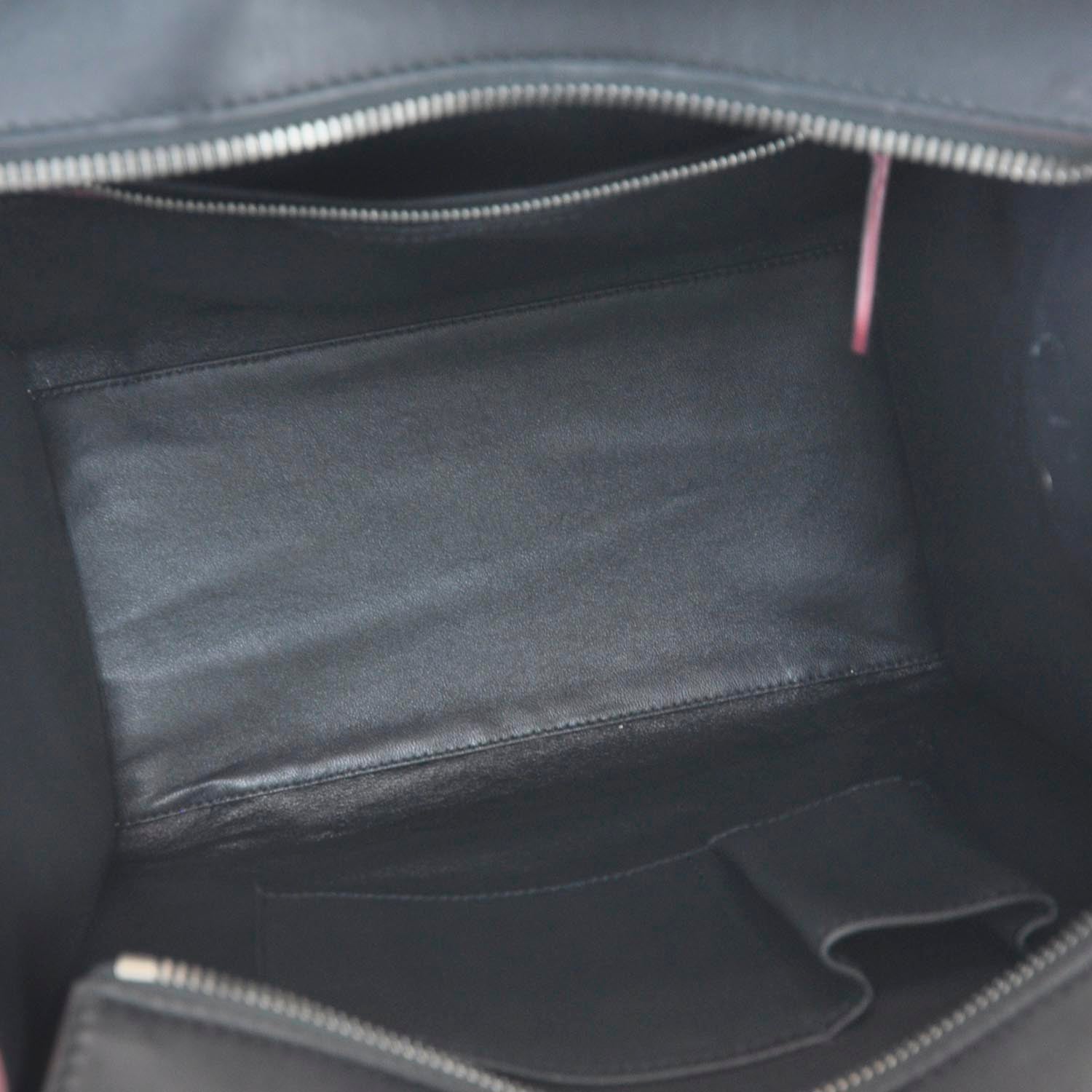 Celine Smooth Calfskin Mini Luggage Black w Pink Trim 7 of 9