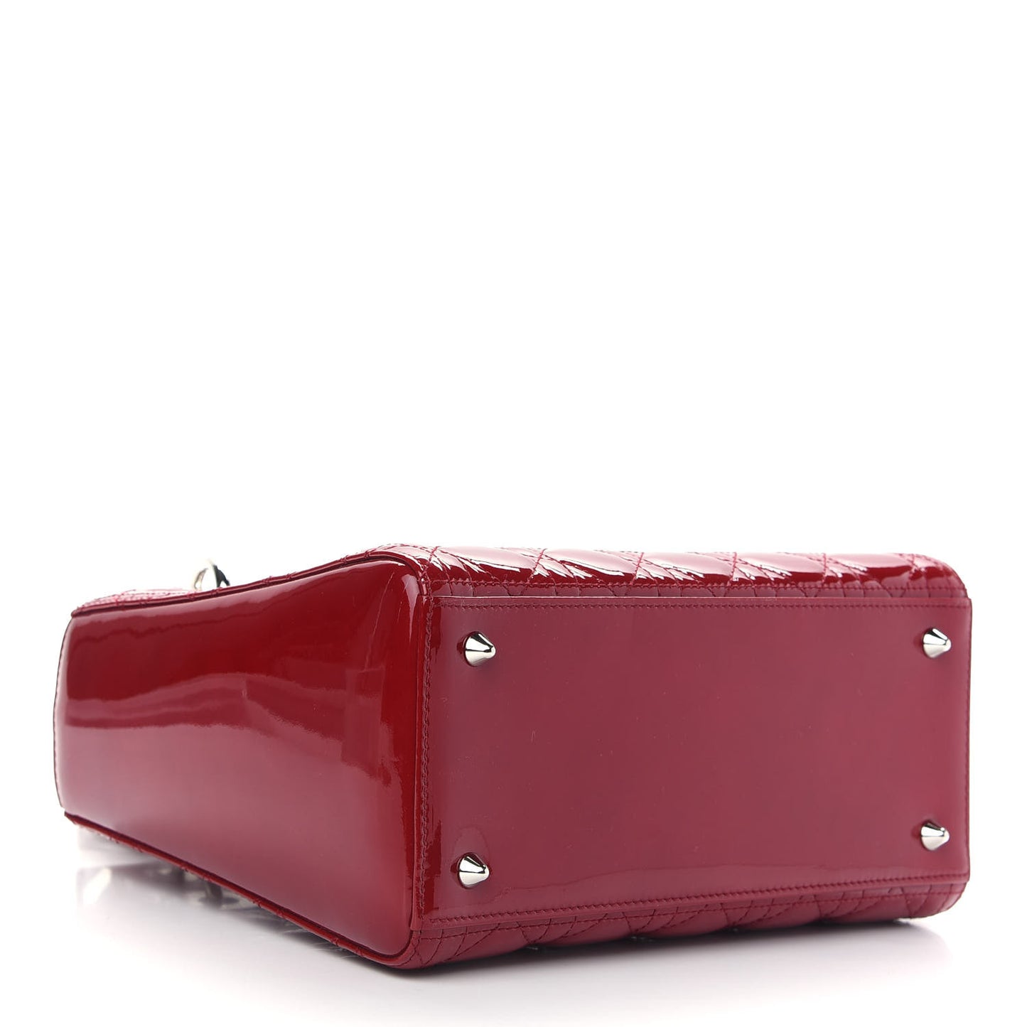 Patent Cannage Medium Lady Dior Red