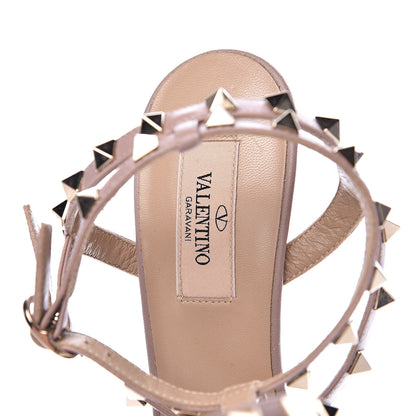 Valentino Garavani Patent Rockstud Ankle Strap Low Heel Pumps 38.5 Poudre 7 of 7