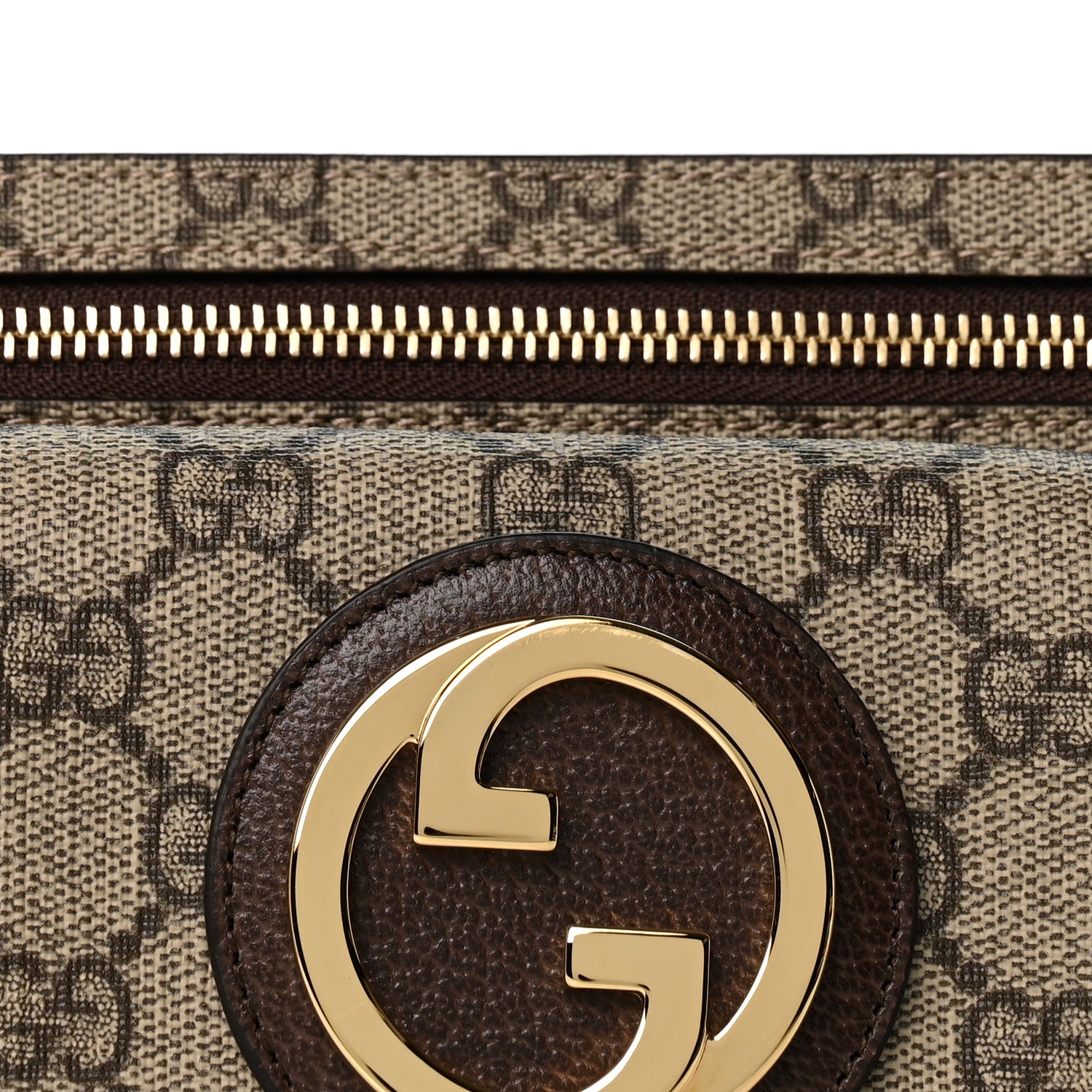 Gucci GG Supreme Monogram Textured Dollar Calfskin Blondie Belt Bag Beige Ebony New Acero 8 of 11